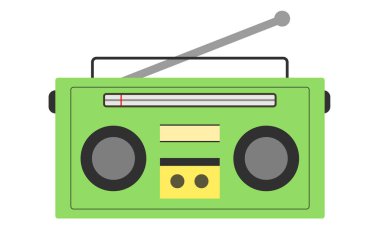 Retro radyo kaset kaydedicisi. Nostaljik medya fikri..