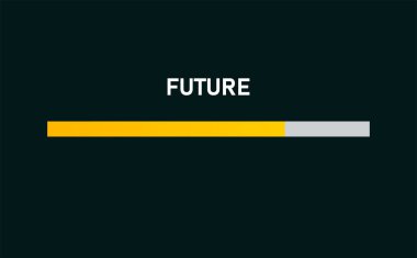 Gelecek yükleme çubuğu. Siyah arkaplanda.