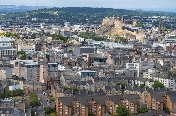 Cityscape Capital City Scotland Com Marcos Famosos Como Castelo Edimburgo — Fotografia de Stock