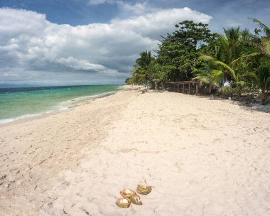 Beautiful fine,white sands of the tropical paradise beach and traveler's destination, on the south-western tip of Cebu. Popular resort for diving and snokrlelling with sea turtles and whale sharks.