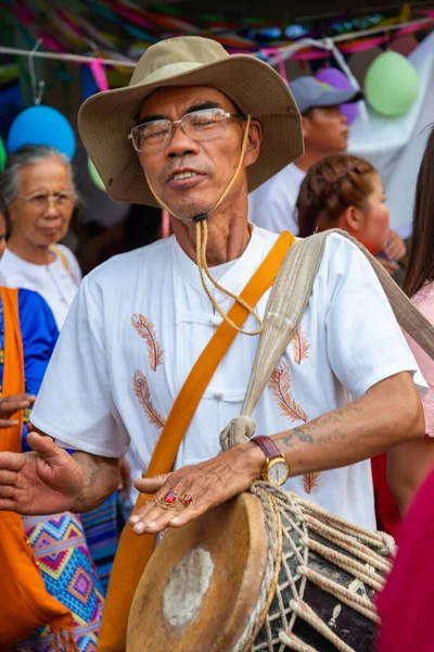 Pai Thailandia Del Nord Aprile 2023 Uno Dei Tanti Percussionisti — Foto Stock