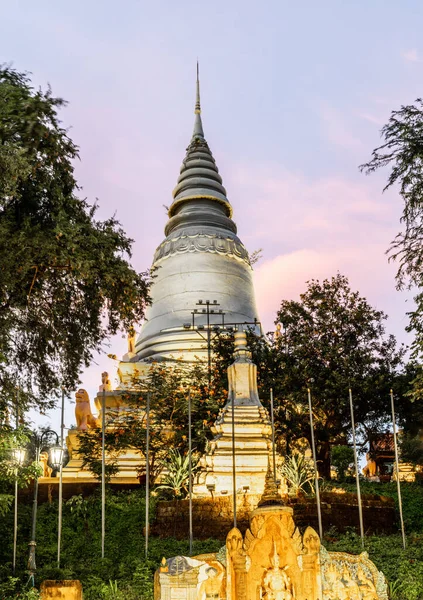 Wat Penh Kertekben Egy Ajándék Kínából Zöld Fűvel Borítva Egy — Stock Fotó