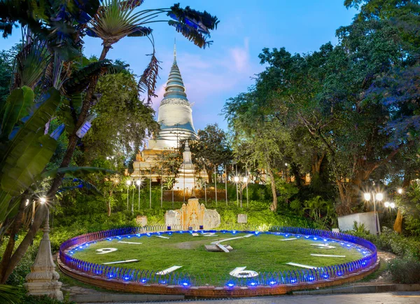 Los Jardines Wat Penh Regalo China Cubierto Hierba Verde Gran — Foto de Stock