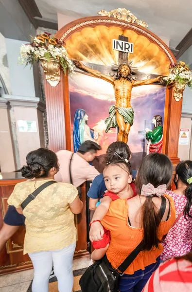 Cebu City Cebu Filipíny Leden 2023 Mnoho Náboženských Katolických Rodin — Stock fotografie