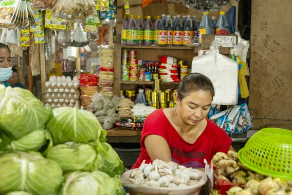 Cebú Filipinas Enero 2023 Venden Diariamente Verduras Frescas Huevos Condimentos — Foto de Stock