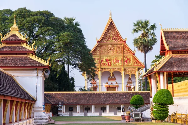 Major Tourist Attraction Vientiane Stupa Established Third Century Vibrant Golden — Stock Photo, Image