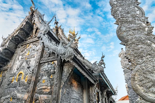 Einer Der Schönsten Tempel Chiang Mai Einzigartiger Tempel Silber Innen — Stockfoto
