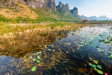 Tatlı su bataklığı ve Tayland 'ın en büyük sulak arazisi, mangrov ormanları, kuş türleri ve ekosistemlerin geniş çeşitliliği, tahta kaldırımlar, nilüferler ve dağ manzarası üzerinde doğa yürüyüşü..