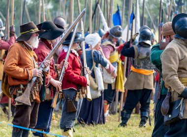 Worcestershire, İngiltere-25 Ağustos 2025: 1651 'de Worcester' daki İngiliz İç Savaşı 'nın en büyük ve son muharebesinin mühürlü düğümü İskoç Kralcılar ve parlamenterler arasında gerçekleşti..