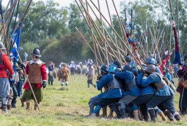 Worcestershire, İngiltere-25 Ağustos 2025: 1651 'de Worcester' daki İngiliz İç Savaşı 'nın en büyük ve son muharebesinin mühürlü düğümü İskoç Kralcılar ve parlamenterler arasında gerçekleşti..