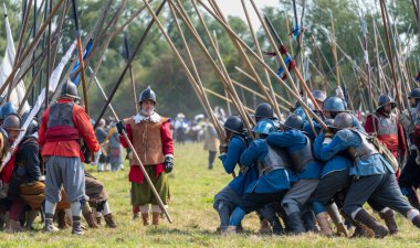 Worcestershire, İngiltere-25 Ağustos 2025: 1651 'de Worcester' daki İngiliz İç Savaşı 'nın en büyük ve son muharebesinin mühürlü düğümü İskoç Kralcılar ve parlamenterler arasında gerçekleşti..