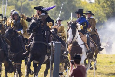 Worcestershire, İngiltere-25 Ağustos 2025: 1651 'de Worcester' daki İngiliz İç Savaşı 'nın en büyük ve son muharebesinin mühürlü düğümü İskoç Kralcılar ve parlamenterler arasında gerçekleşti..