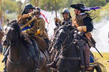 Worcestershire, İngiltere-25 Ağustos 2025: 1651 'de Worcester' daki İngiliz İç Savaşı 'nın en büyük ve son muharebesinin mühürlü düğümü İskoç Kralcılar ve parlamenterler arasında gerçekleşti..