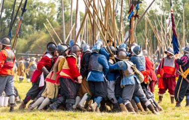 Worcestershire, İngiltere-25 Ağustos 2025: 1651 'de Worcester' daki İngiliz İç Savaşı 'nın en büyük ve son muharebesinin mühürlü düğümü İskoç Kralcılar ve parlamenterler arasında gerçekleşti..