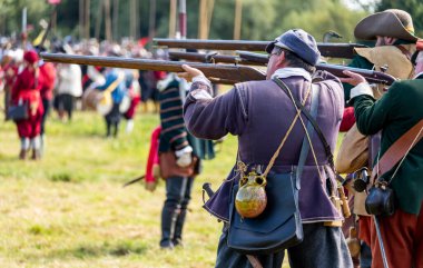 Worcestershire, İngiltere-25 Ağustos 2025: 1651 'de Worcester' daki İngiliz İç Savaşı 'nın en büyük ve son muharebesinin mühürlü düğümü İskoç Kralcılar ve parlamenterler arasında gerçekleşti..