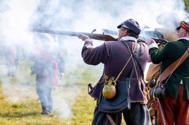 Worcestershire, İngiltere-25 Ağustos 2025: 1651 'de Worcester' daki İngiliz İç Savaşı 'nın en büyük ve son muharebesinin mühürlü düğümü İskoç Kralcılar ve parlamenterler arasında gerçekleşti..