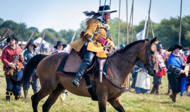 Worcestershire, İngiltere-25 Ağustos 2025: 1651 'de Worcester' daki İngiliz İç Savaşı 'nın en büyük ve son muharebesinin mühürlü düğümü İskoç Kralcılar ve parlamenterler arasında gerçekleşti..