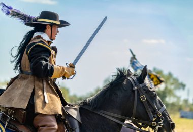 Worcestershire, İngiltere-25 Ağustos 2025: 1651 'de Worcester' daki İngiliz İç Savaşı 'nın en büyük ve son muharebesinin mühürlü düğümü İskoç Kralcılar ve parlamenterler arasında gerçekleşti..