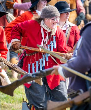 Worcestershire, İngiltere-25 Ağustos 2025: 1651 'de Worcester' daki İngiliz İç Savaşı 'nın en büyük ve son muharebesinin mühürlü düğümü İskoç Kralcılar ve parlamenterler arasında gerçekleşti..