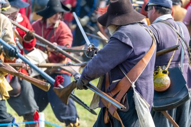 Worcestershire, İngiltere-25 Ağustos 2025: 1651 'de Worcester' daki İngiliz İç Savaşı 'nın en büyük ve son muharebesinin mühürlü düğümü İskoç Kralcılar ve parlamenterler arasında gerçekleşti..