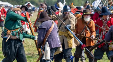 Worcestershire, İngiltere-25 Ağustos 2025: 1651 'de Worcester' daki İngiliz İç Savaşı 'nın en büyük ve son muharebesinin mühürlü düğümü İskoç Kralcılar ve parlamenterler arasında gerçekleşti..