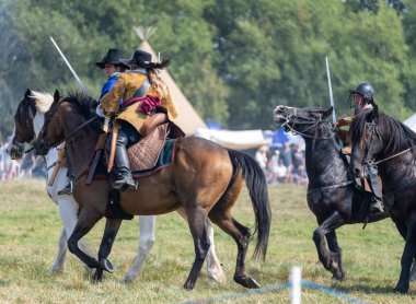 Worcestershire, İngiltere-25 Ağustos 2025: 1651 'de Worcester' daki İngiliz İç Savaşı 'nın en büyük ve son muharebesinin mühürlü düğümü İskoç Kralcılar ve parlamenterler arasında gerçekleşti..