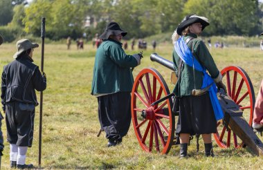 Worcestershire, İngiltere-25 Ağustos 2025: 1651 'de Worcester' daki İngiliz İç Savaşı 'nın en büyük ve son muharebesinin mühürlü düğümü İskoç Kralcılar ve parlamenterler arasında gerçekleşti..