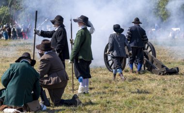 Worcestershire, İngiltere-25 Ağustos 2025: 1651 'de Worcester' daki İngiliz İç Savaşı 'nın en büyük ve son muharebesinin mühürlü düğümü İskoç Kralcılar ve parlamenterler arasında gerçekleşti..