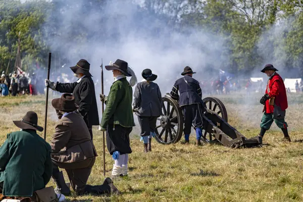 Worcestershire, İngiltere-25 Ağustos 2025: 1651 'de Worcester' daki İngiliz İç Savaşı 'nın en büyük ve son muharebesinin mühürlü düğümü İskoç Kralcılar ve parlamenterler arasında gerçekleşti..