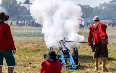 Worcestershire, İngiltere-25 Ağustos 2025: 1651 'de Worcester' daki İngiliz İç Savaşı 'nın en büyük ve son muharebesinin mühürlü düğümü İskoç Kralcılar ve parlamenterler arasında gerçekleşti..