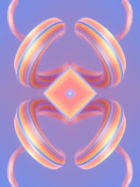 らせんの形をした幾何学的形状のデジタルイラスト 幾何学的な抽象美術の背景 3Dレンダリング — ストック写真