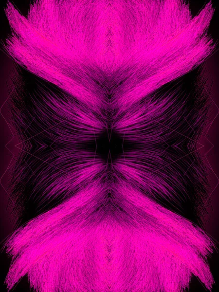 Симметричный Состав Психоделической Розовой Растительности Абстрактное Искусство Рендеринг Цифровой Иллюстрации — стоковое фото