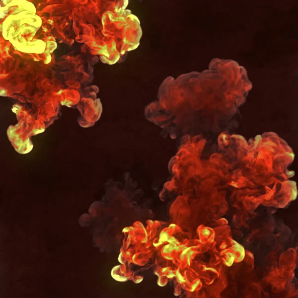Explosão Fantástica Com Fumo Quente Efeito Brilho Abstrato Renderização Ilustração — Fotografia de Stock