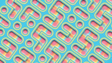 Karikatür animasyon çipi, akım var. Modern konsept arka plan. 3D canlandırma dijital animasyon. 4K, Ultra HD çözünürlüğü