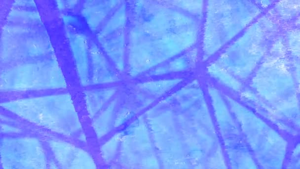 青色の体積光は動く幾何学的構造を通過する 汚れたガラスを通して表示します 抽象的なデザインテンプレート 近代的な背景 デジタルシームレスループアニメーション 3Dレンダリング Hd解像度 — ストック動画