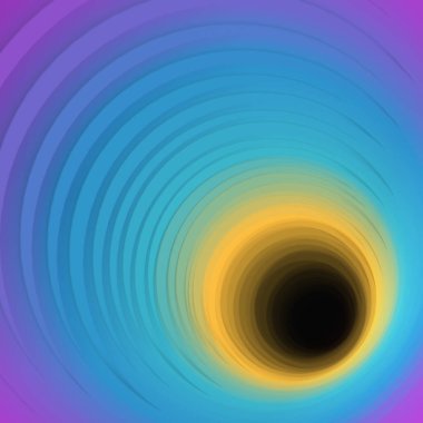 Neon renkli dairelerin soyut deseni derine iniyor. Parlak bir arka plan. Geometrik doku. 3d dijital resimleme