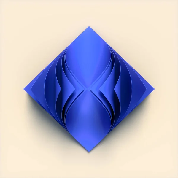 白い背景に青いシートの折り畳まれたスタックのデジタルイラスト 創造的なコンセプトデザイン 3Dレンダリング — ストック写真