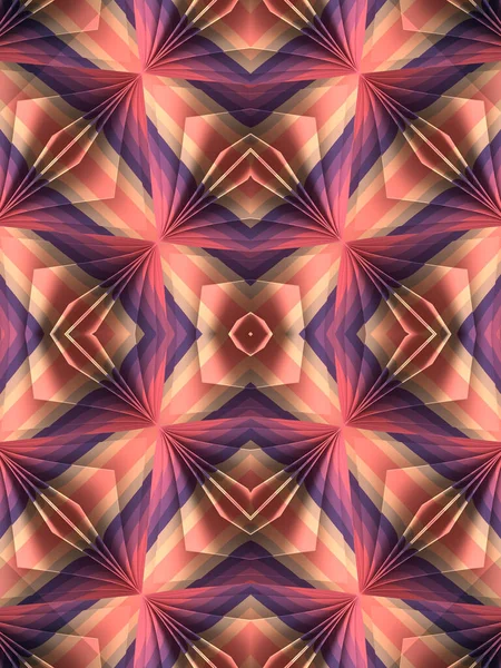 Kaleidoscopic Pattern Colorful Stacks Sheets Geometric Background Modern Minimal Style — Stock Photo, Image
