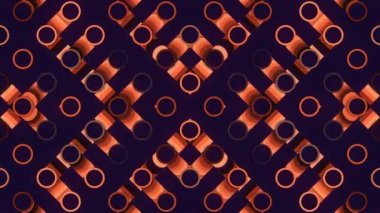 Hareket eden çok renkli karikatür simetrik geometrik deseni. Soyut modern sanat tasarımı. 3D canlandırma dijital animasyon. 4K, Ultra HD çözünürlüğü