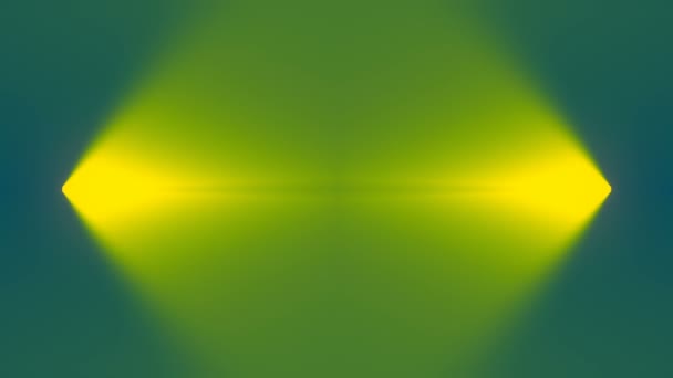 Simple Symmetrical Background Moving Yellow Rays Light Green Creative Concept — Stock Video