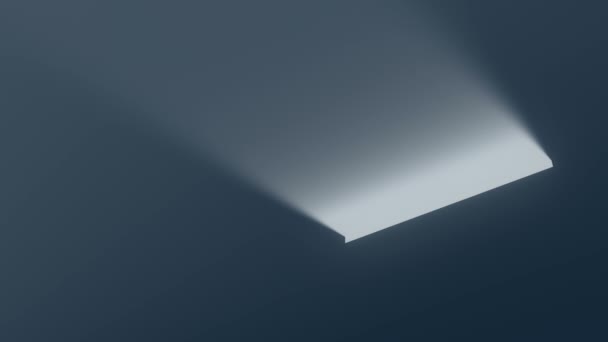 Eenvoudige Geometrische Achtergrond Met Een Heldere Lichtstraal Die Door Een — Stockvideo