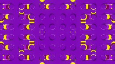 Hareket eden çok renkli karikatür simetrik geometrik deseni. Soyut yaratıcı tasarım arka planı. 3D canlandırma dijital animasyon. 4K, Ultra HD çözünürlüğü