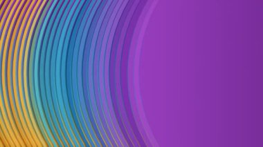 Yuvarlak çizgileri hareket ettirmenin çok renkli soyut arkaplanı. Modern sanat tasarımı. Dijital dikişsiz döngü animasyonu. 3D görüntüleme. 4K, Ultra HD çözünürlüğü