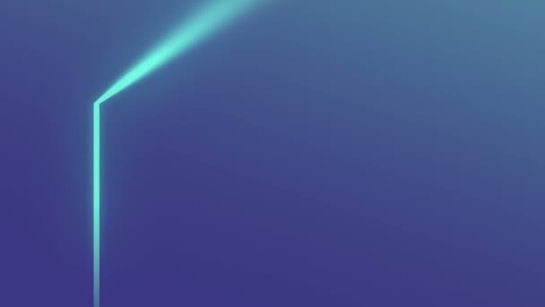 Яркая Неоновая Плавающая Полоса Света Через Постепенно Открывающийся Портал Геометрический — стоковое видео