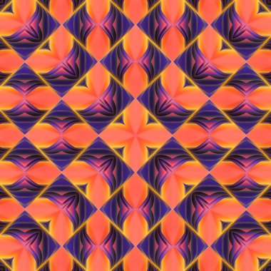 Renkli sayfaların kaleydoskopik deseni. Geleceğe yönelik bir geçmiş. Modern minimal stil. 3d dijital resimleme