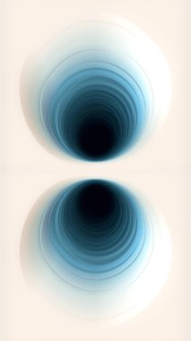 Çemberlerin soyut, renkli desenleri yer değiştirme etkisiyle derine iniyor. Yaratıcı tasarım geçmişi. Dijital 3d görüntüleme