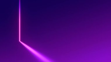 Yüzeyde parlak pembe yüzen ışık çizgisi ve modaya uygun gradyanı olan basit yaratıcı bir arka plan. Dekorasyon tasarımı için desen. 3D canlandırma dijital animasyon. HD çözünürlüğü
