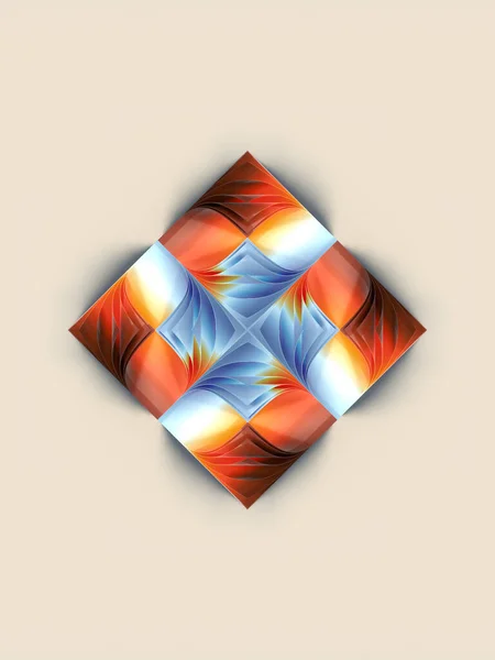 きらびやかなストライプのスタックカラフルな反転ページのダイヤモンド型パターン 未来的概念 3Dレンダリングデジタルイラスト — ストック写真