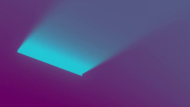 Абстрактная Простая Композиция Движущейся Яркой Полосой Неона Фиолетовой Поверхности Декоративный — стоковое видео