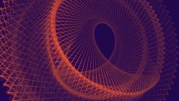 Цифровая Бесшовная Анимация Петли Архитектурной Элегантной Изогнутой Проволоки Темно Фиолетовом — стоковое видео
